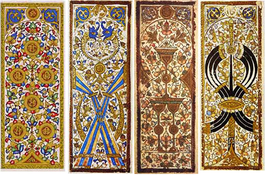 Highly decorated Mamluk kanjifah cards